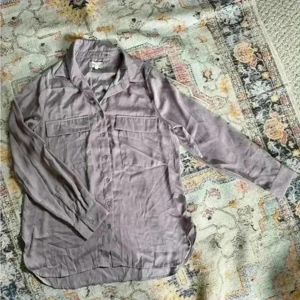 Anthropologie MELLODAY Women Purple Long Sleeve Blouse Medium